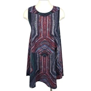 Tres Bien Tunic Top Womens M Sleeveless Multicolor Boho Art Hippie Festival Y2K